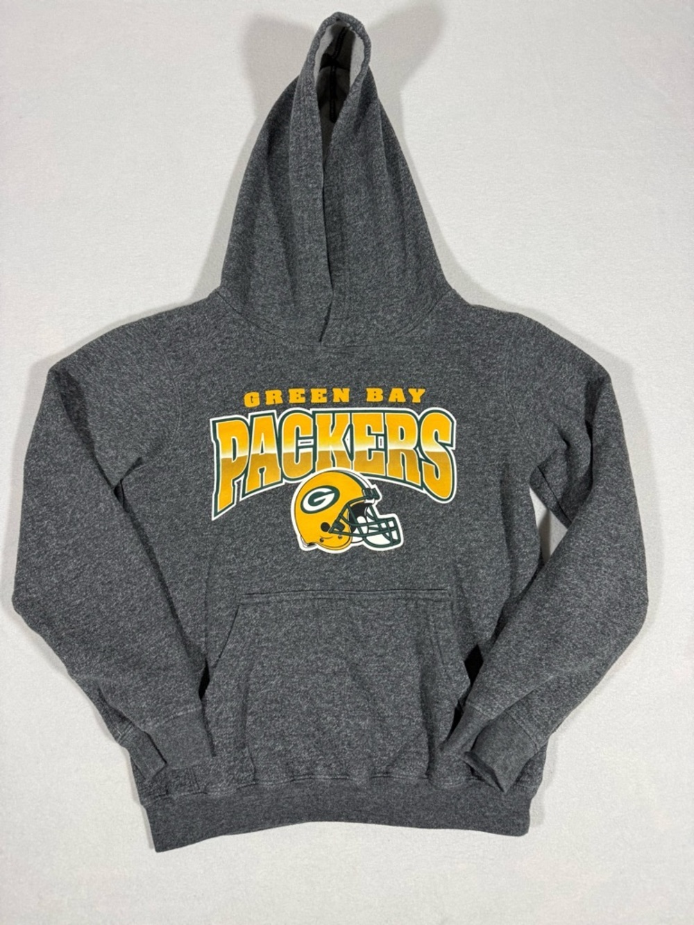 NFL Green Bay Packers Youth Gray Hooded Logo Sweatshirt Hoodie Size M 10/12